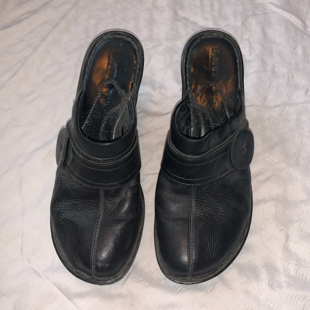 Born Handcrafted Footwear Black Clogs